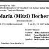 Schobel Maria 1913-1997 Todesanzeige